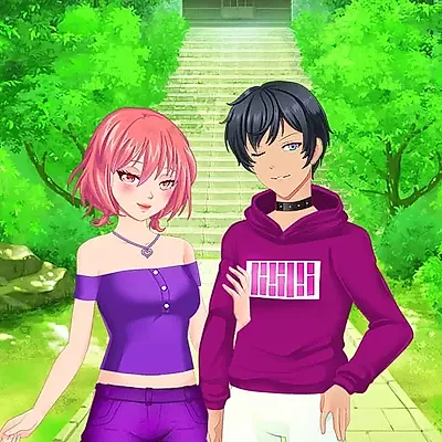 Anime Koppel Aankleden