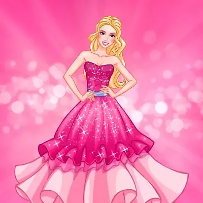 Blondie in het roze