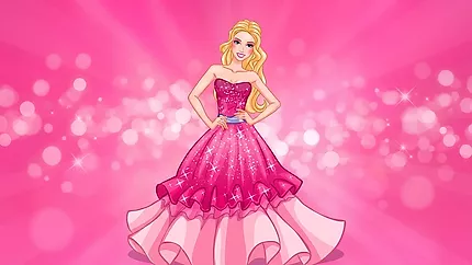Blondie in het roze